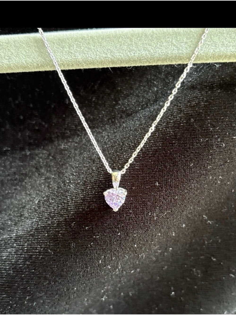 Sterling Silver Necklace with Amythest Heart Pendant